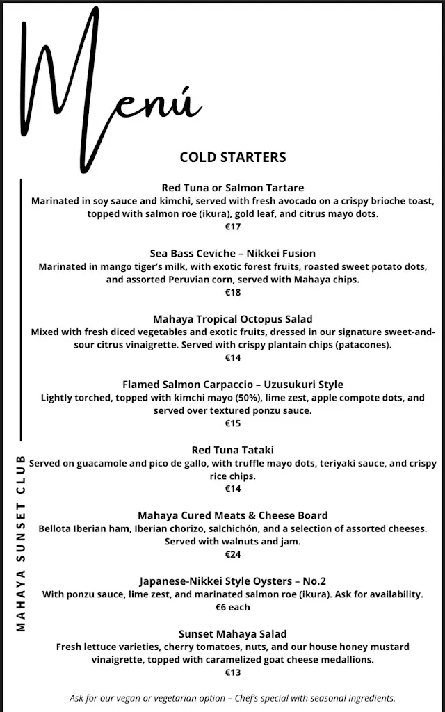 Menu_Mahaya Sunset Club_Playa de las Américas_image_3