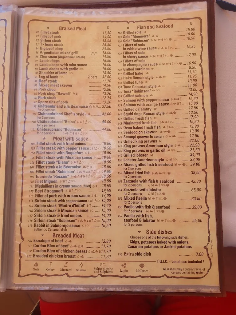 Menu_Restaurant Robinson_Playa de las Américas_image_1