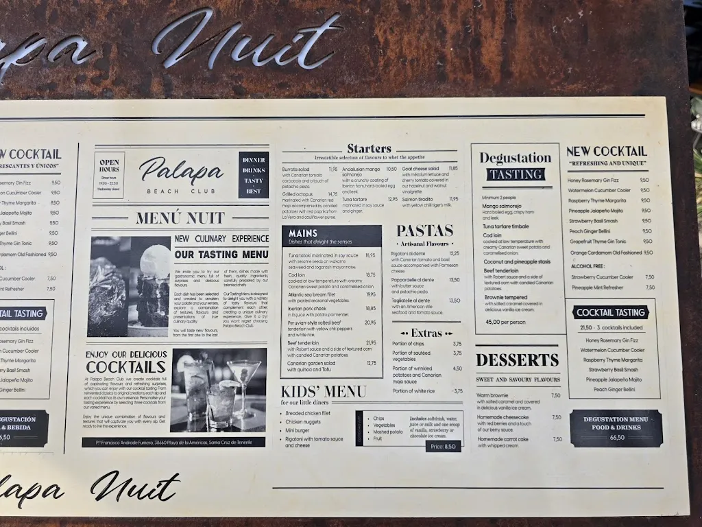 Menu_Palapa Beach Club_Playa de las Américas_image_3