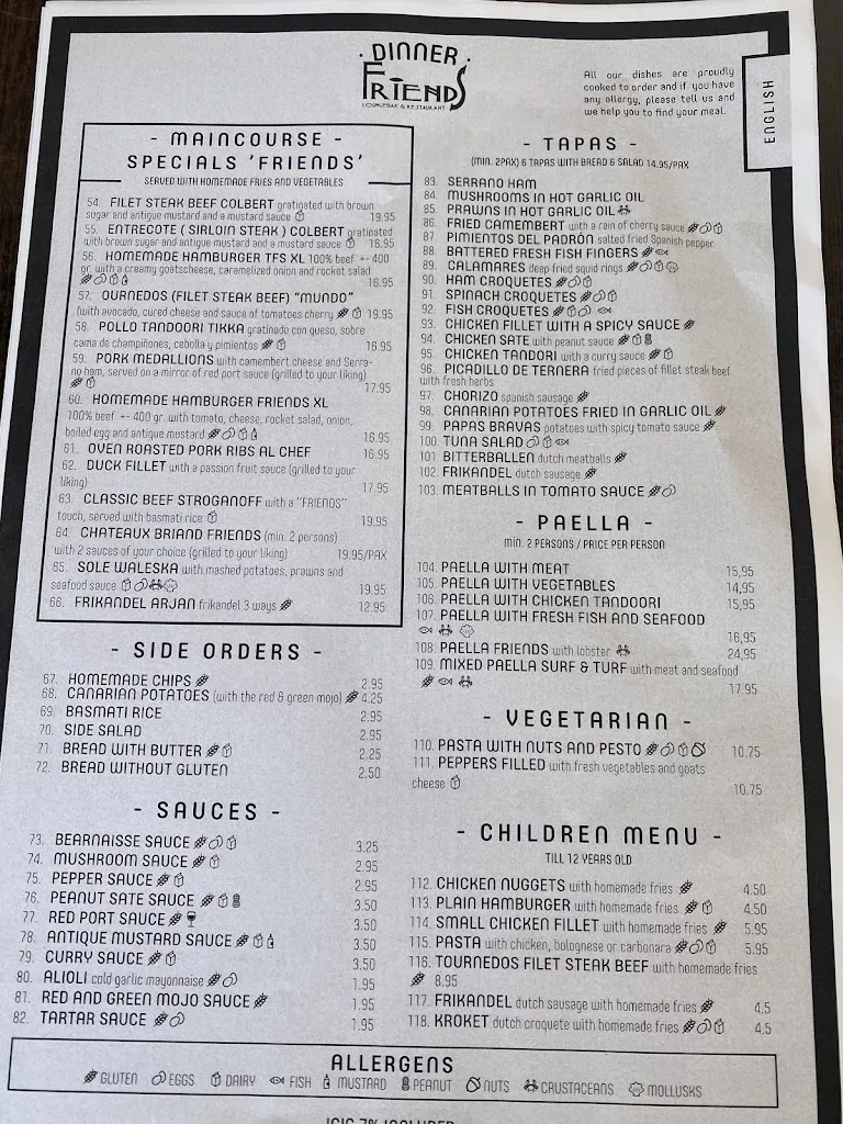 Menu_Friends Lounge Bar & Restaurant_Playa de las Américas_image_2