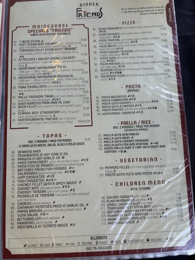 Menu_Friends Lounge Bar & Restaurant_Playa de las Américas_image_3