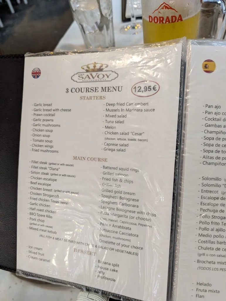 Menu_The Savoy_Playa de las Américas_image_3