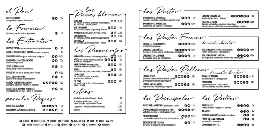 Menu_La Tratto_Playa de las Américas_image_1