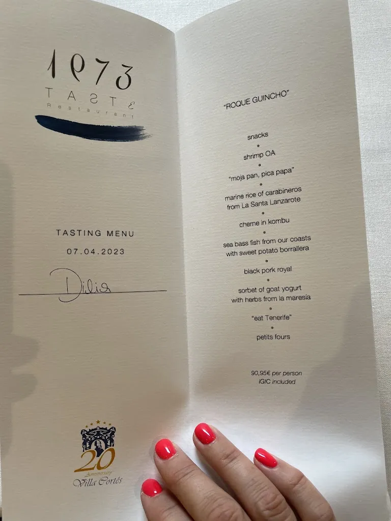 Menu_Taste 1973 Restaurant_Playa de las Américas_image_2