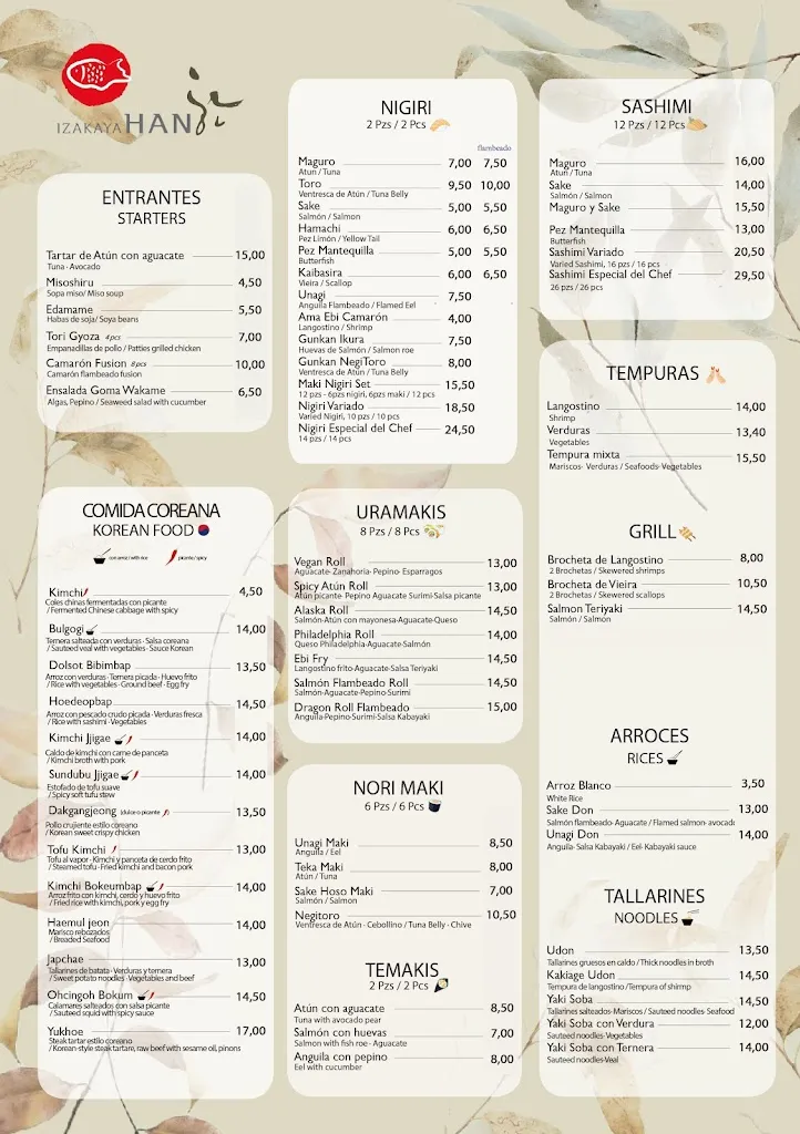 Menu_Izakaya Han_San Bartolomé_image_1