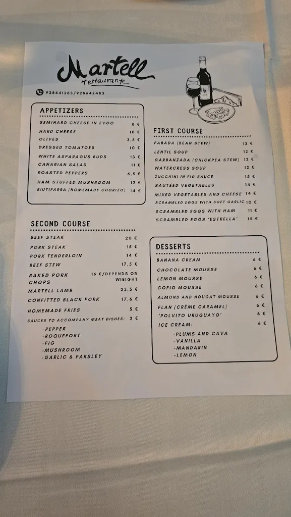 Menu_Restaurante Casa Martell_Santa Brígida_image_1