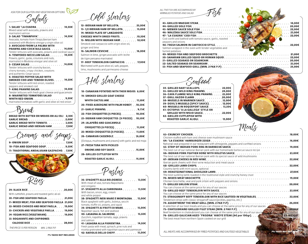 Menu_Restaurante la Cuadra_Playa Blanca_immagine_1