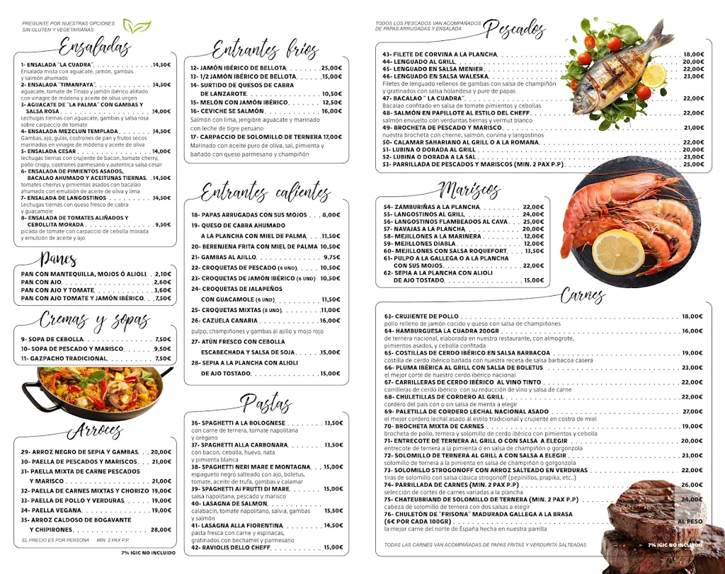 Menu_Restaurante la Cuadra_Playa Blanca_immagine_3