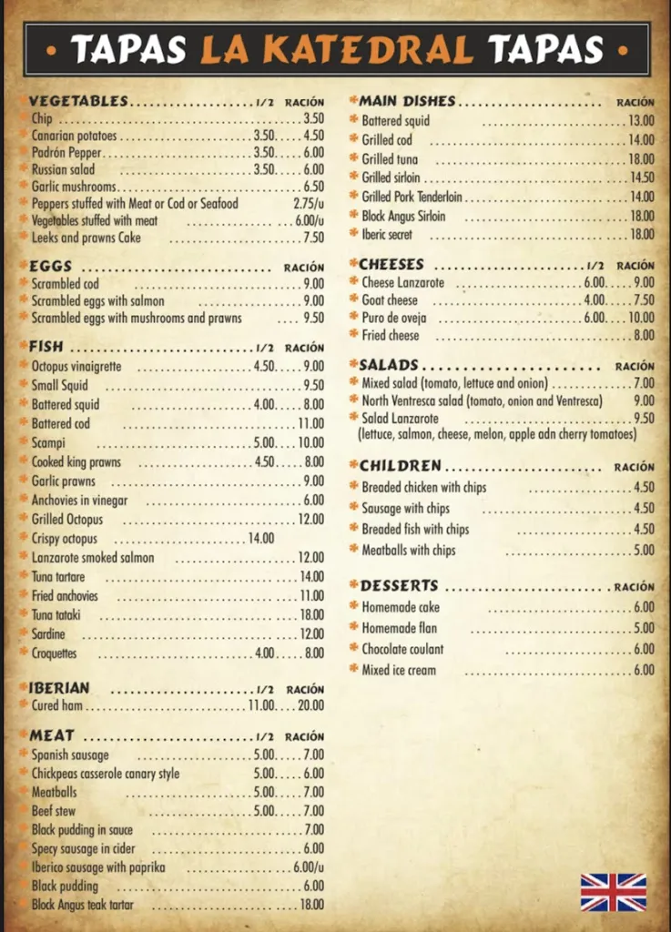 Menu_La Katedral_Playa Blanca_image_3