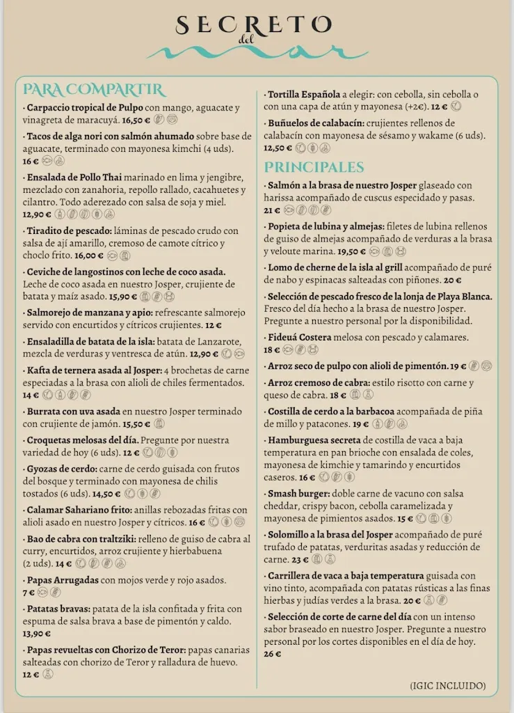 Menu_Restaurante Secreto del mar_Playa Blanca_image_2