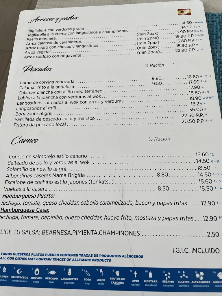 Menu_Restaurante Cocina del Puerto_Playa Blanca_immagine_2