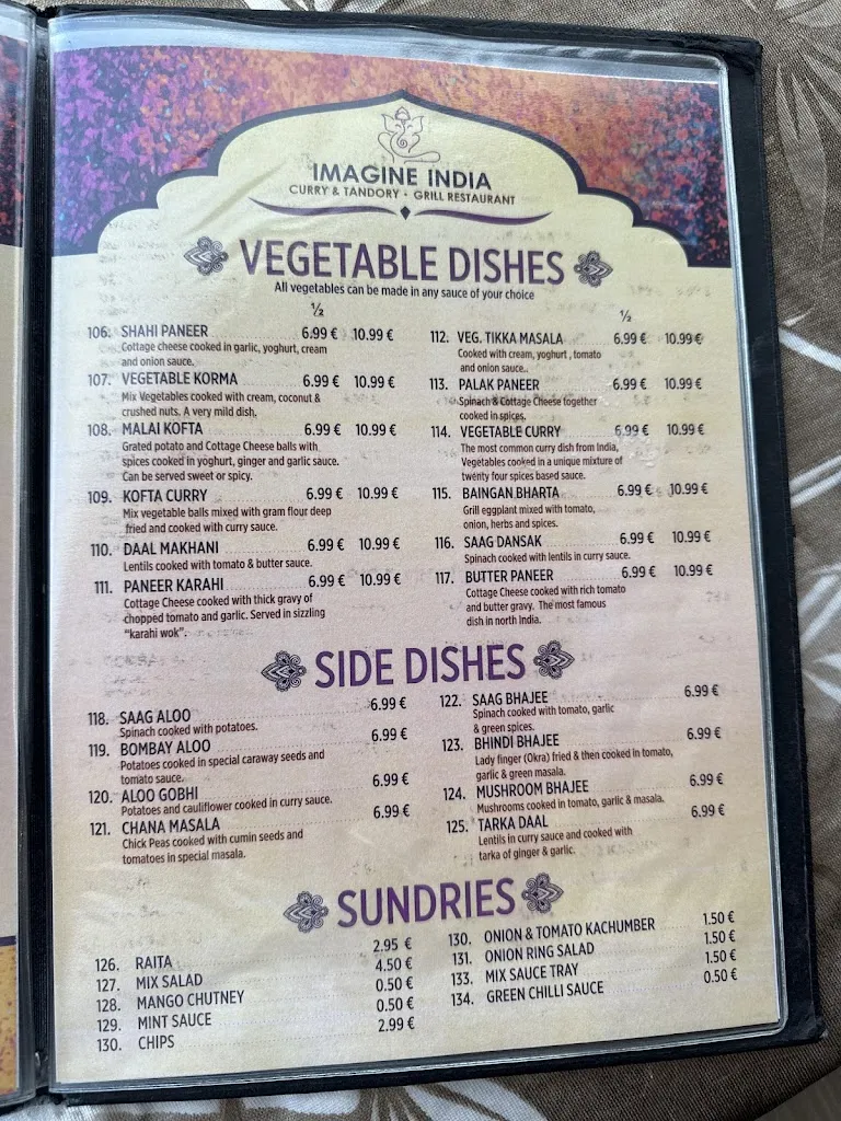 Menu_Imagine India Curry & Tandoori Grill Restaurant_Playa Blanca_image_1