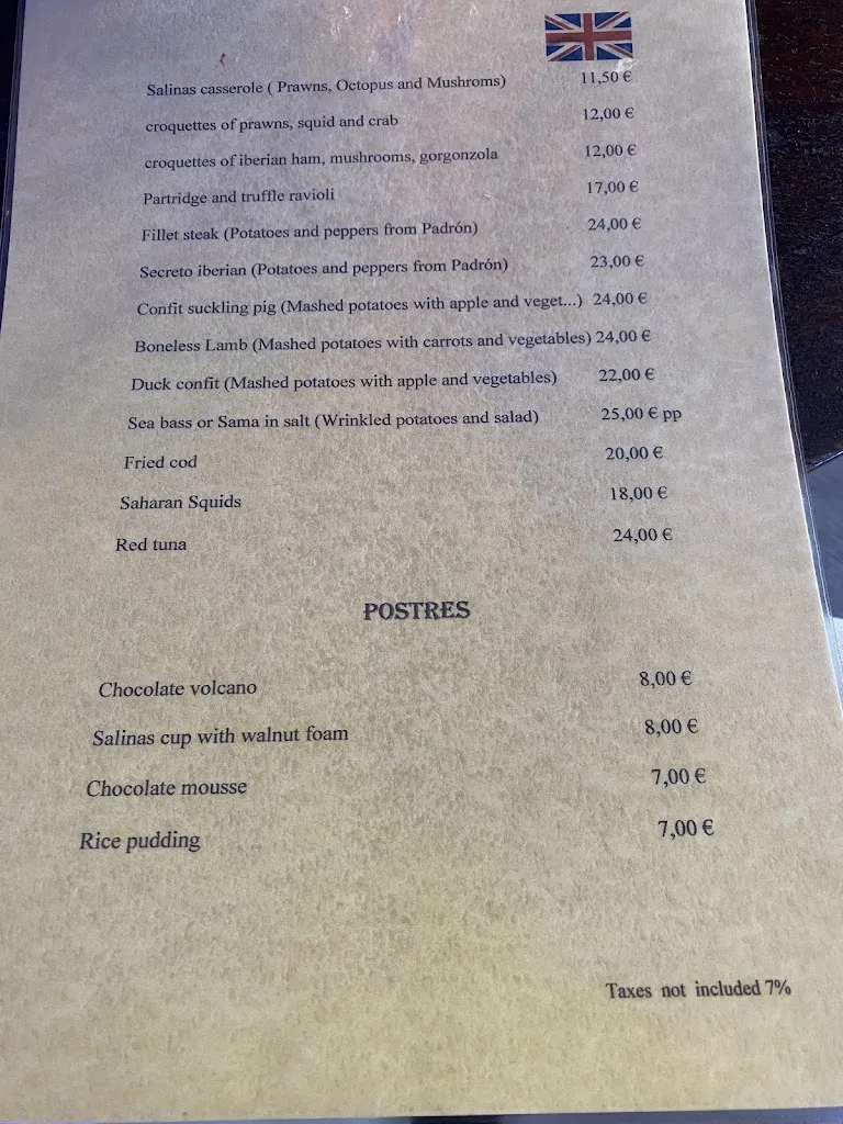 Menu_Restaurante Almacén De La Sal_Playa Blanca_immagine_1