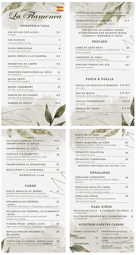Menu_Restaurante La Flamenca_Playa Blanca_image_1