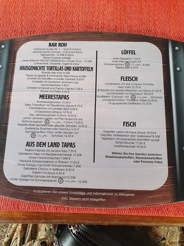 Menu_El Bodegón Las Tapas_Playa Blanca_image_1