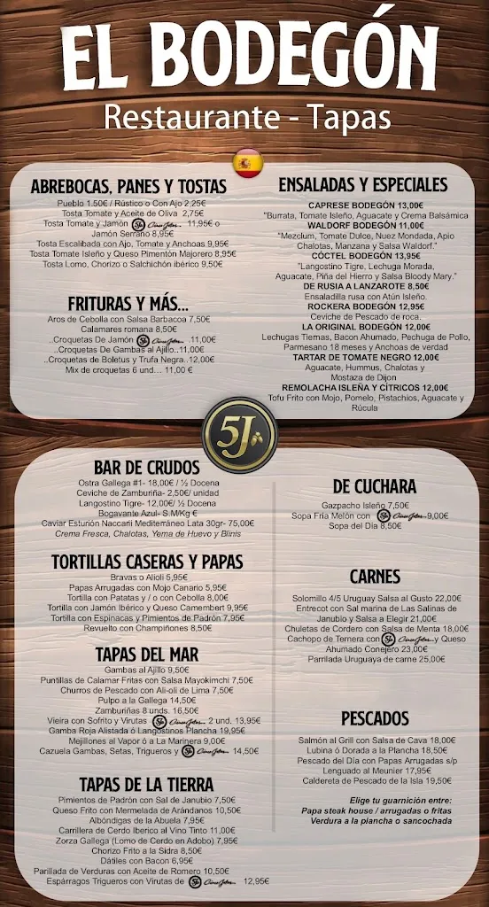 Menu_El Bodegón Las Tapas_Playa Blanca_image_2