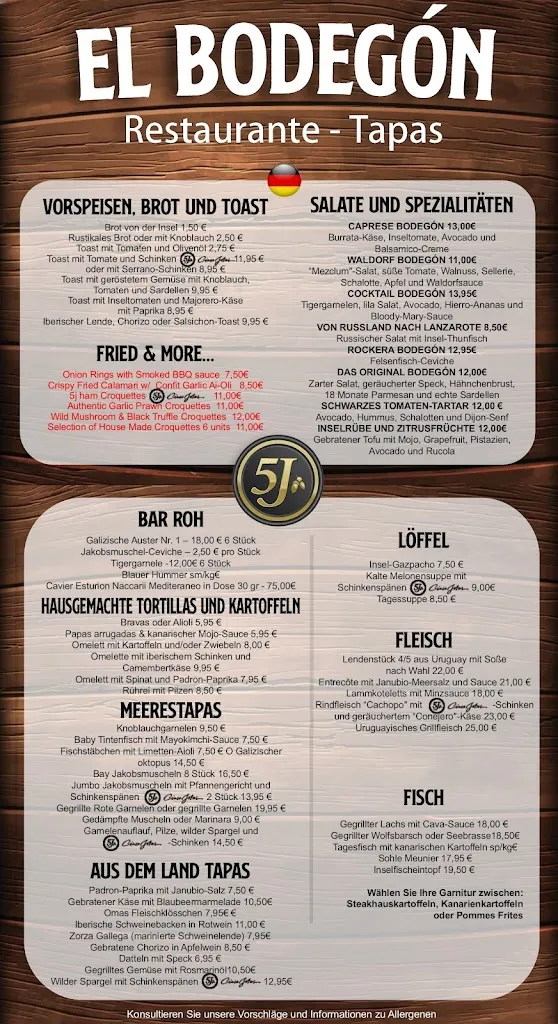 Menu_El Bodegón Las Tapas_Playa Blanca_image_4