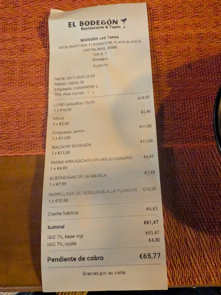 Flavio Mayrink_El Bodegón Las Tapas_Playa Blanca_review