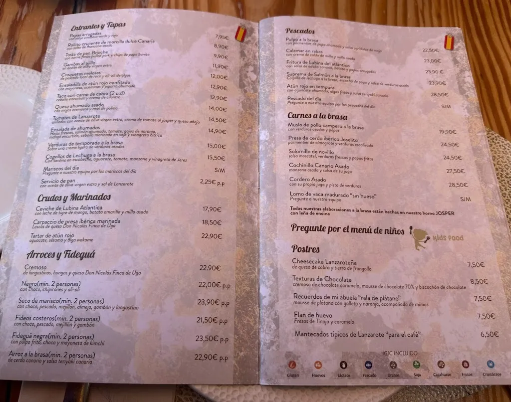 Menu_Liken Restaurante_Playa Blanca_image_1