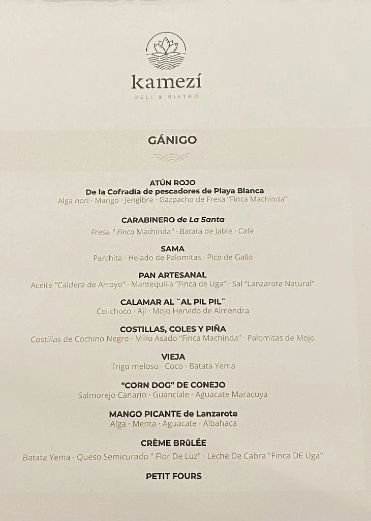 Menu_Kamezí Restaurant_Playa Blanca_immagine_4