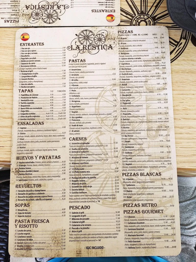 Menu_Restaurantes La Rústica_Playa Blanca_image_1