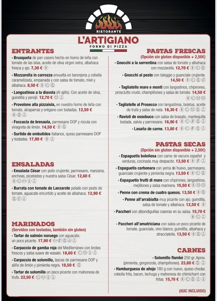Menu_L’Artigiano Forno Ristorante_Playa Blanca_image_1