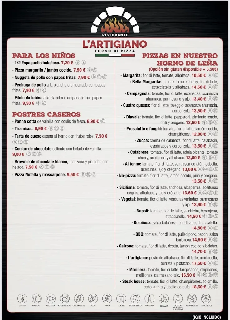Menu_L’Artigiano Forno Ristorante_Playa Blanca_image_3