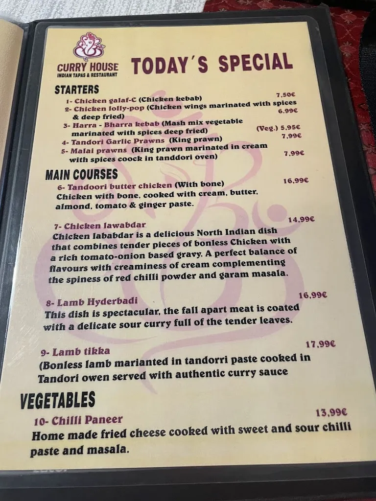 Menu_curry house_Playa Blanca_image_2