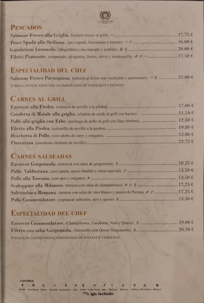 Menu_Trattoria Il Commendatore_Playa Blanca_image_3