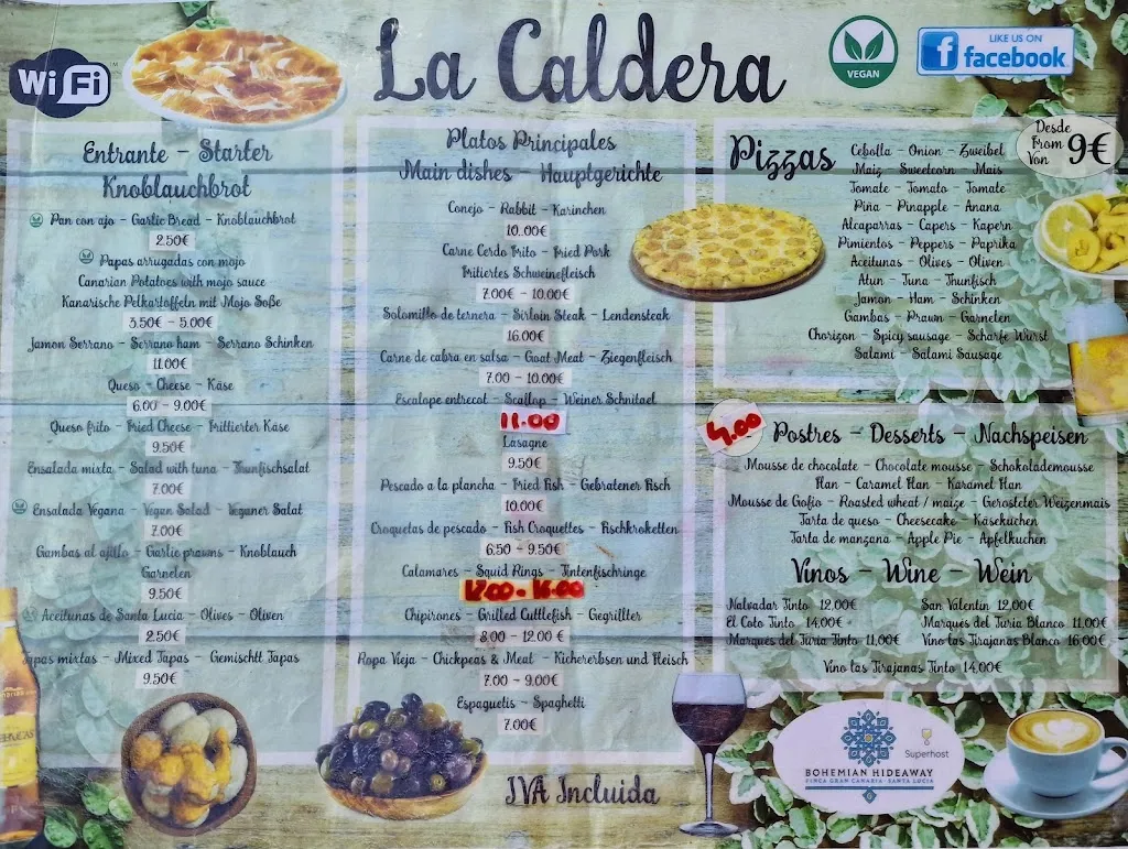 Menu_Cafetería La Caldera De Tirajana_Santa Lucía de Tirajana_image_2
