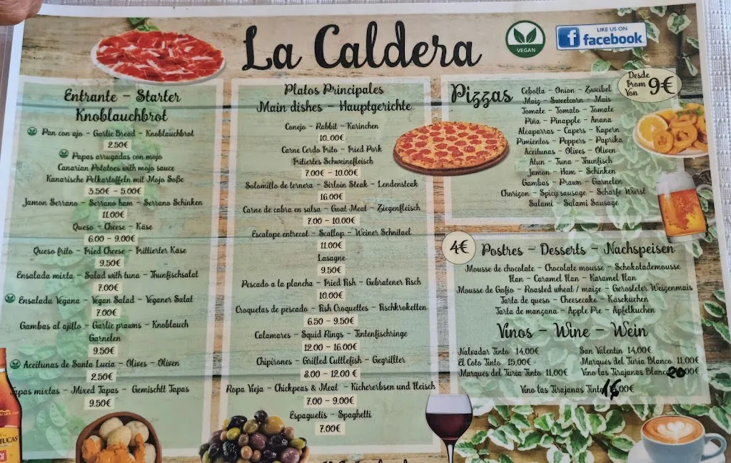 Menu_Cafetería La Caldera De Tirajana_Santa Lucía de Tirajana_image_3