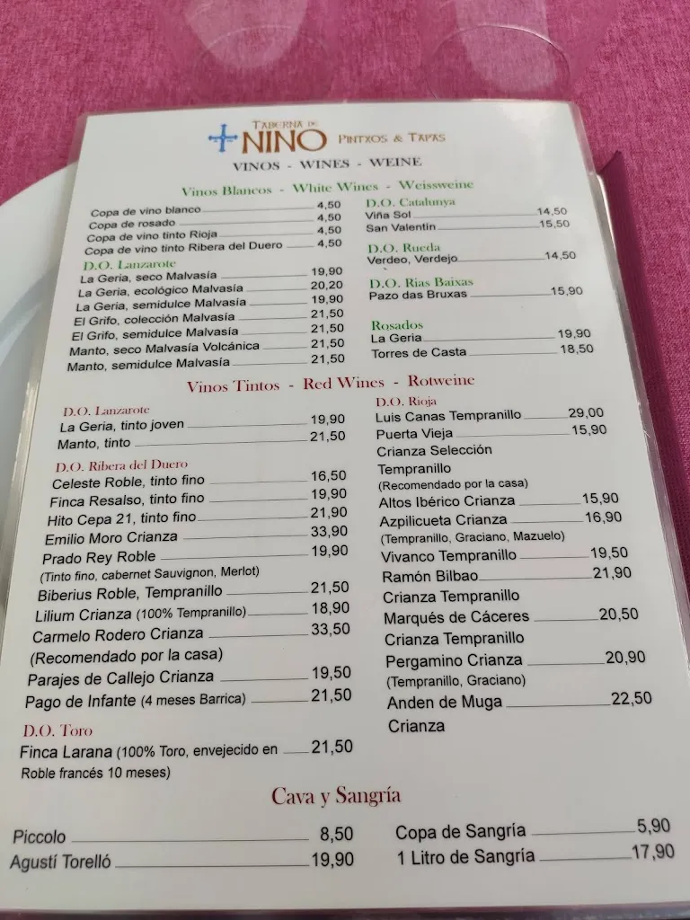 Menu_Taberna De Nino_Puerto del Carmen_immagine_2
