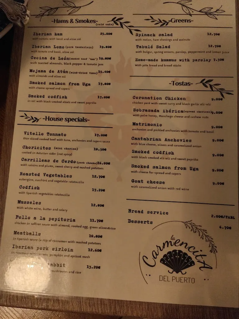 Menu_La Carmencita del Puerto_Puerto del Carmen_image_1