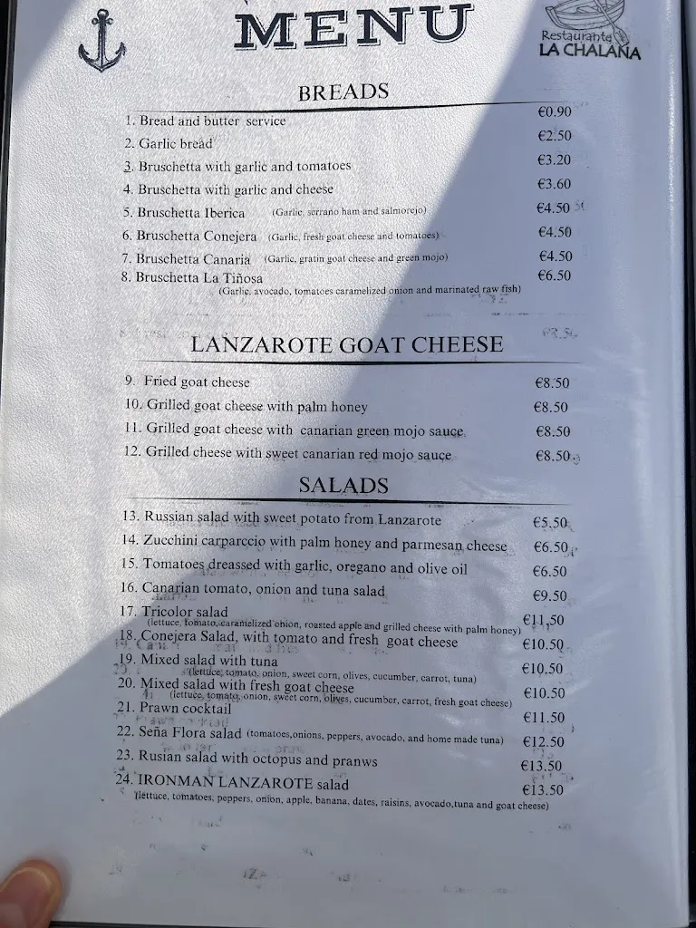 Menu_Restaurante La Chalana _Puerto del Carmen_image_1
