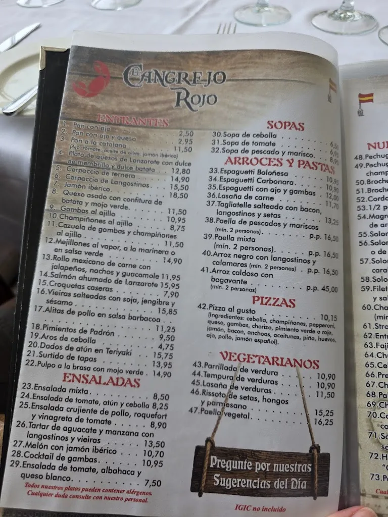 Menu_Restaurante El Cangrejo Rojo_Puerto del Carmen_image_4