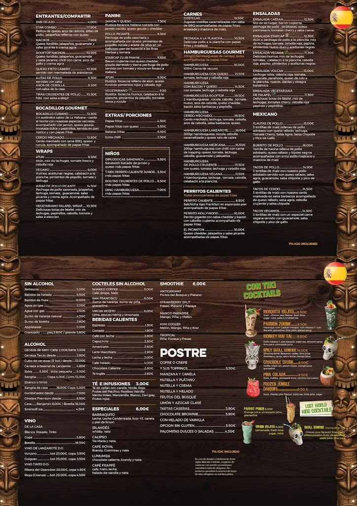 Menu_Lost World Restaurant_Puerto del Carmen_image_2