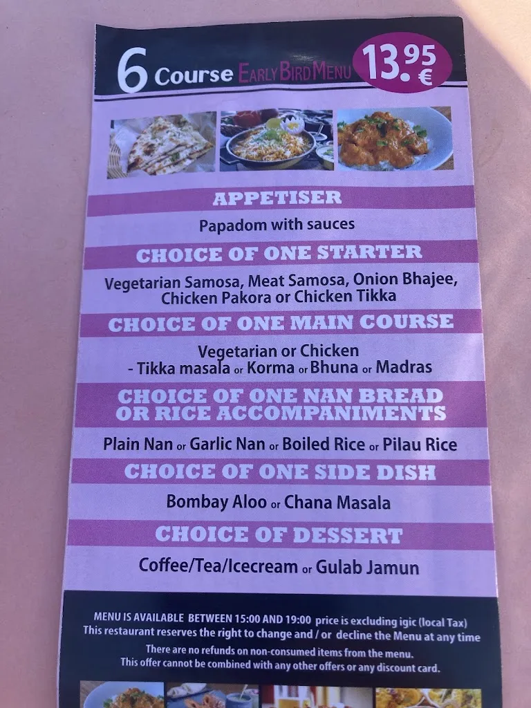 Menu_Indian Aroma_Puerto del Carmen_immagine_2