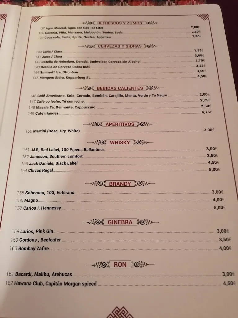 Menu_Everest Indian Restaurante_Puerto del Carmen_immagine_1