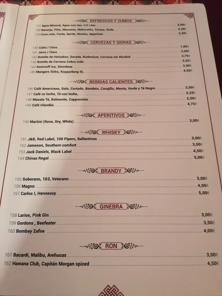 Menu_Everest Indian Restaurante_Puerto del Carmen_immagine_2