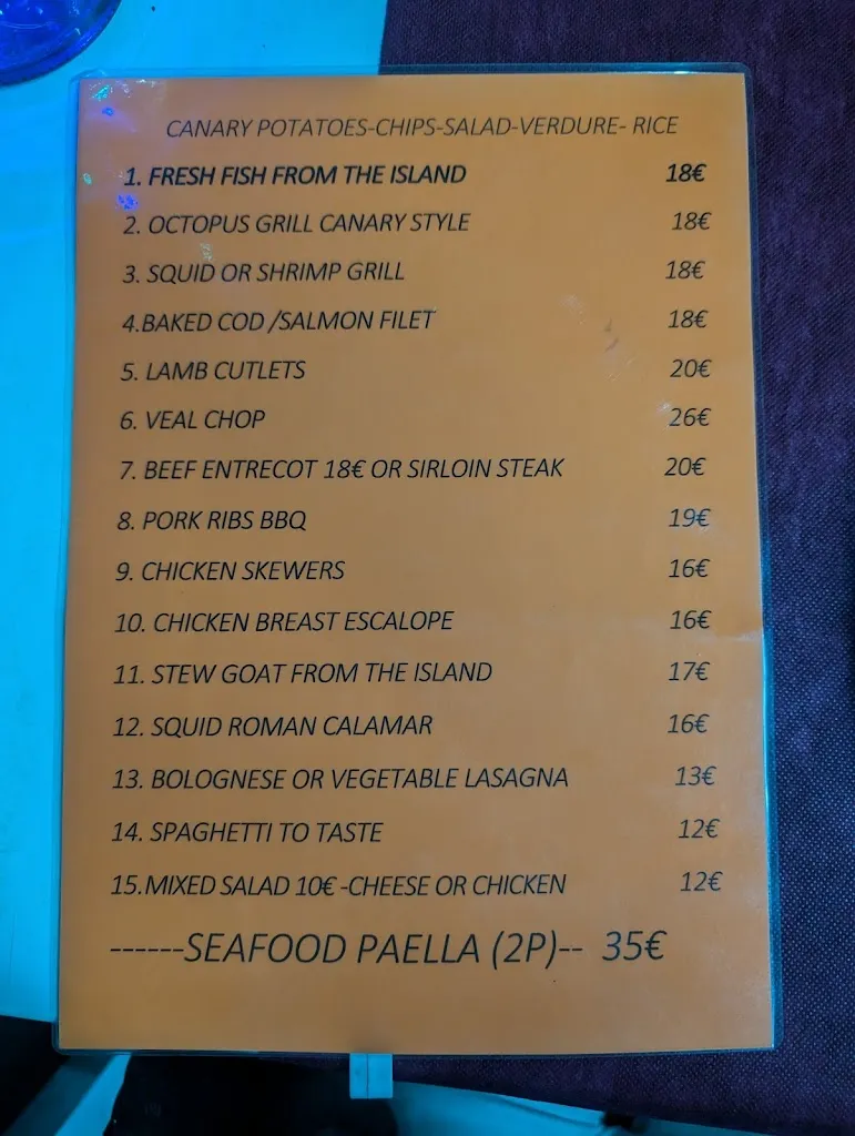 Menu_Restaurante diner1950_Tuineje_immagine_1