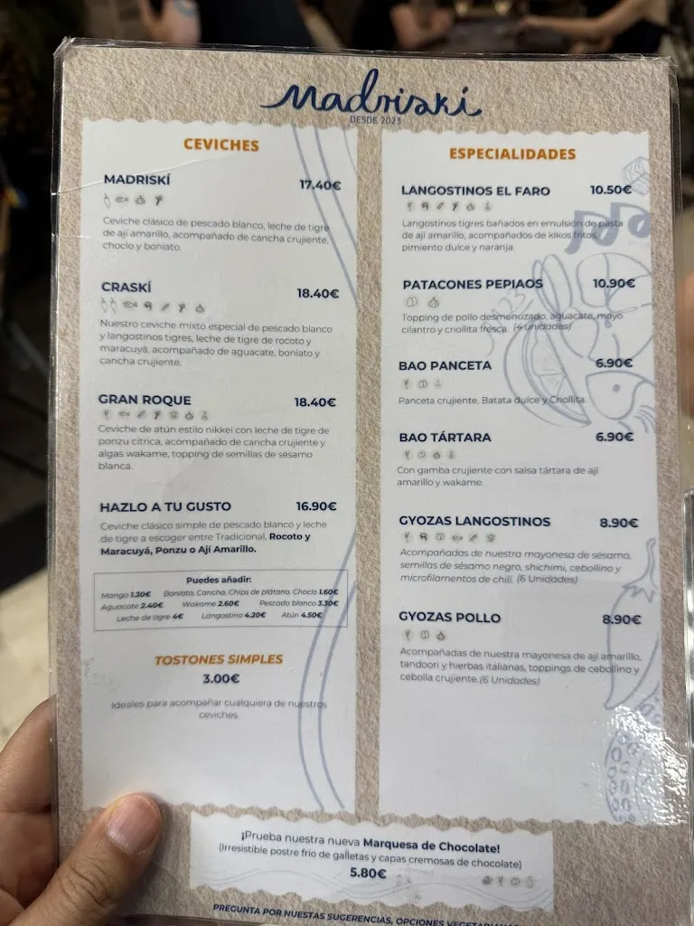 Menu_Madriskí Cevichería_Vallehermosa_image_2