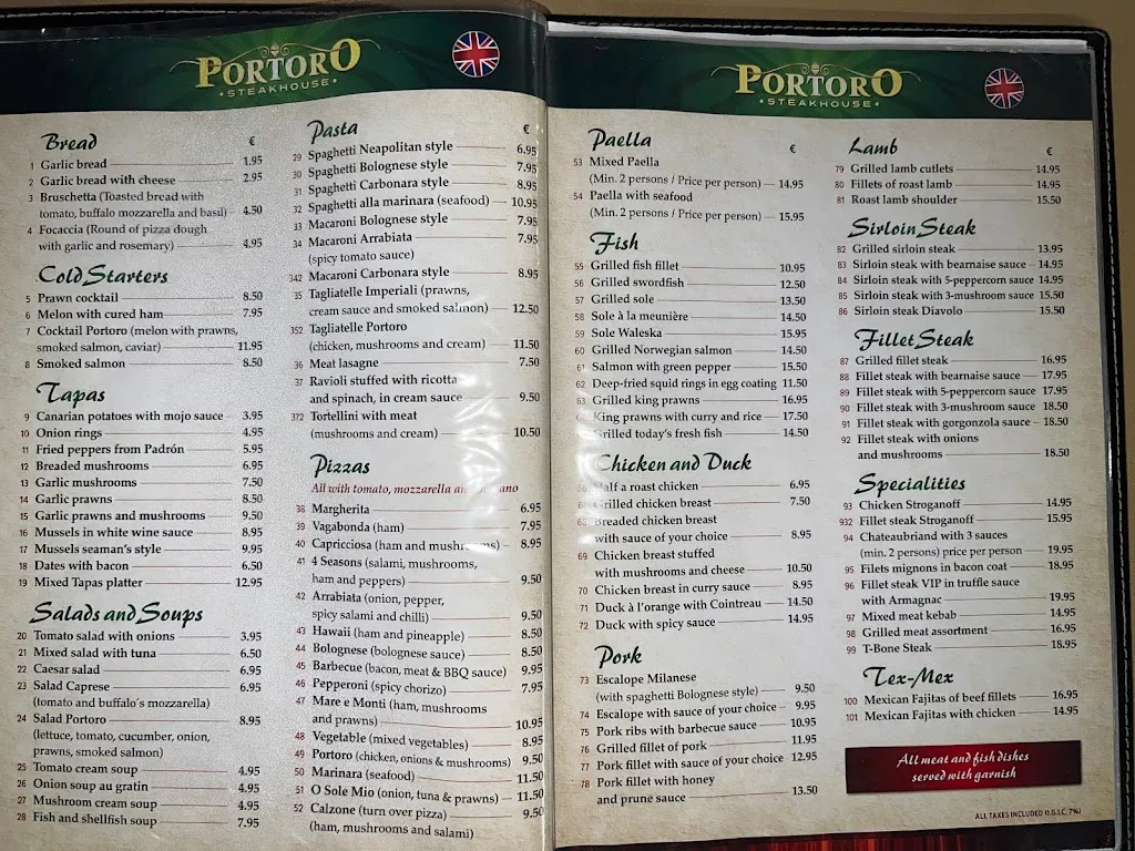 Menu_Portoro Steak House_Puerto Rico_image_1