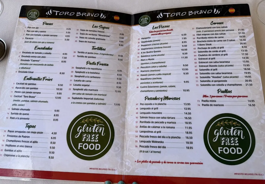 Menu_Restaurante Grill Toro Bravo_Puerto Rico_image_1