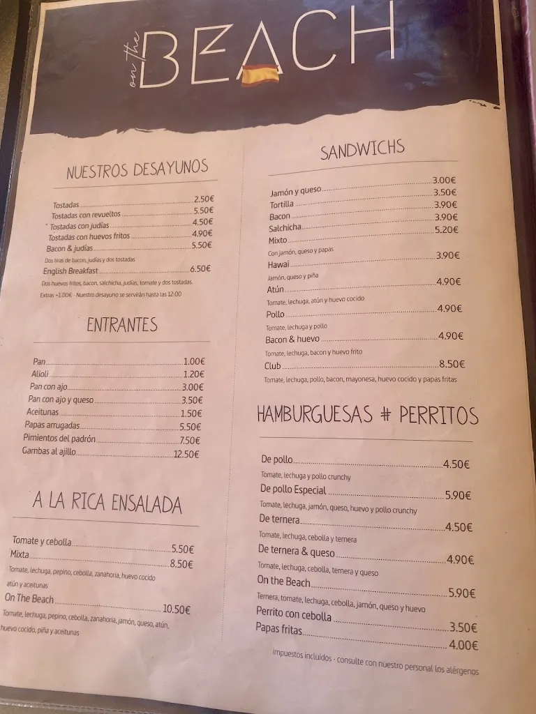 Menu_On the Beach_Puerto Rico_image_1