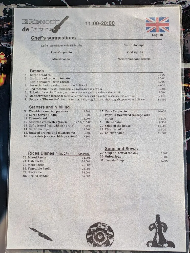 Menu_Restaurante El Rinconcito de Canarias_Puerto Rico_image_1