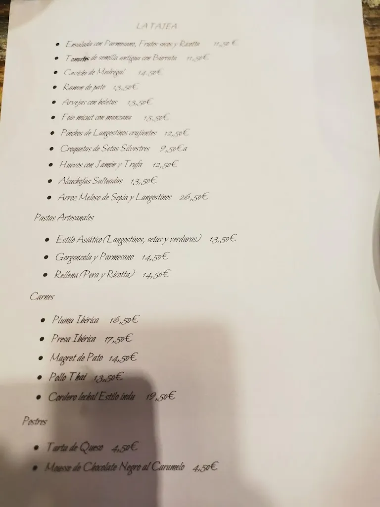 Menu_Restaurante LaTajea ( Cerrado por vacaciones del 29/9 al 5/10)_Sauzal_image_1