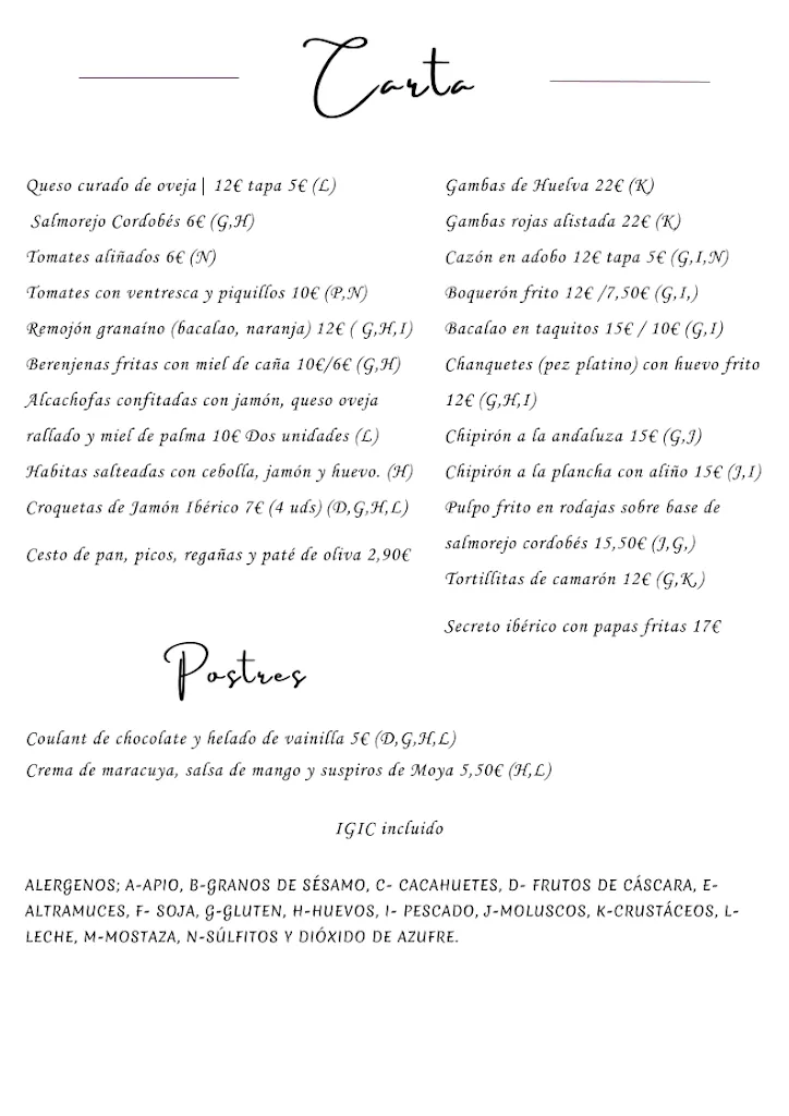 Menu_Taberna El Huequito Andaluz_Sauzal_image_1
