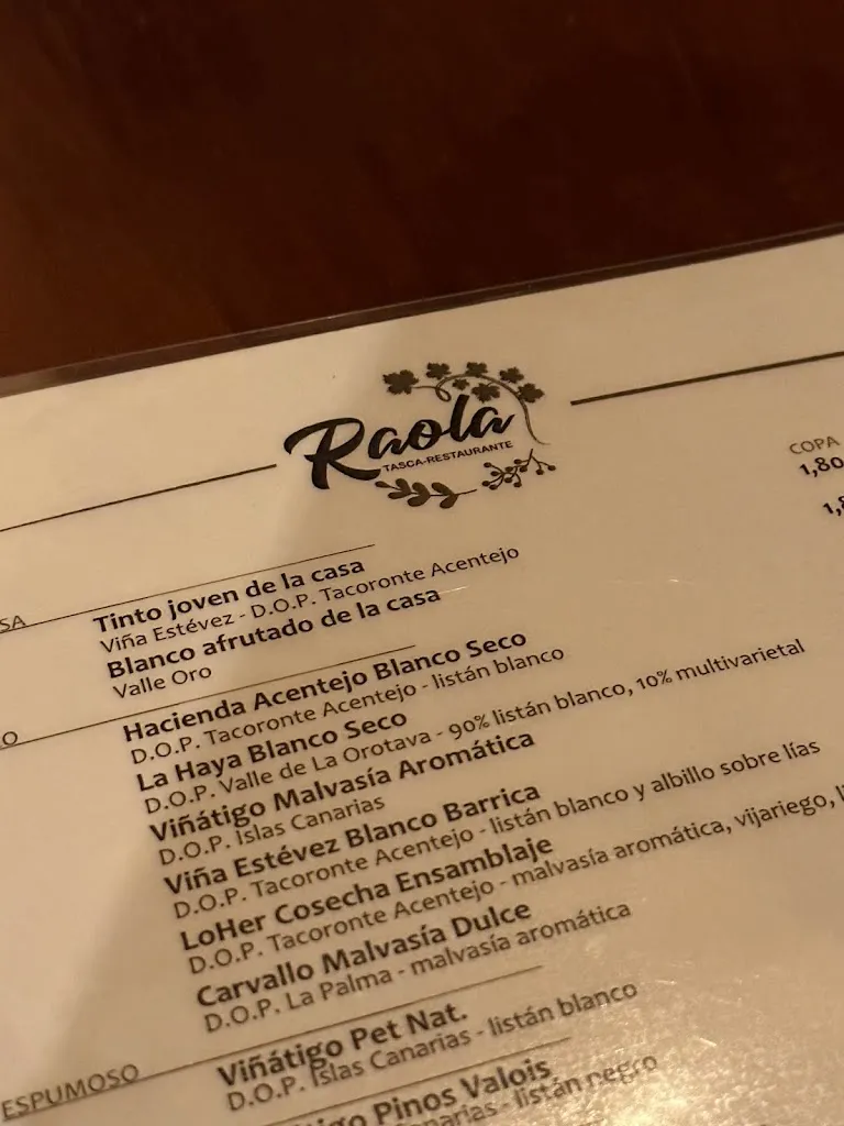 Menu_Raola. Tasca-Restaurante._Sauzal_image_3