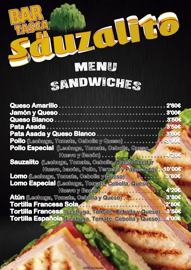 Menu_Bar Tasca el Sauzalito_Sauzal_image_1