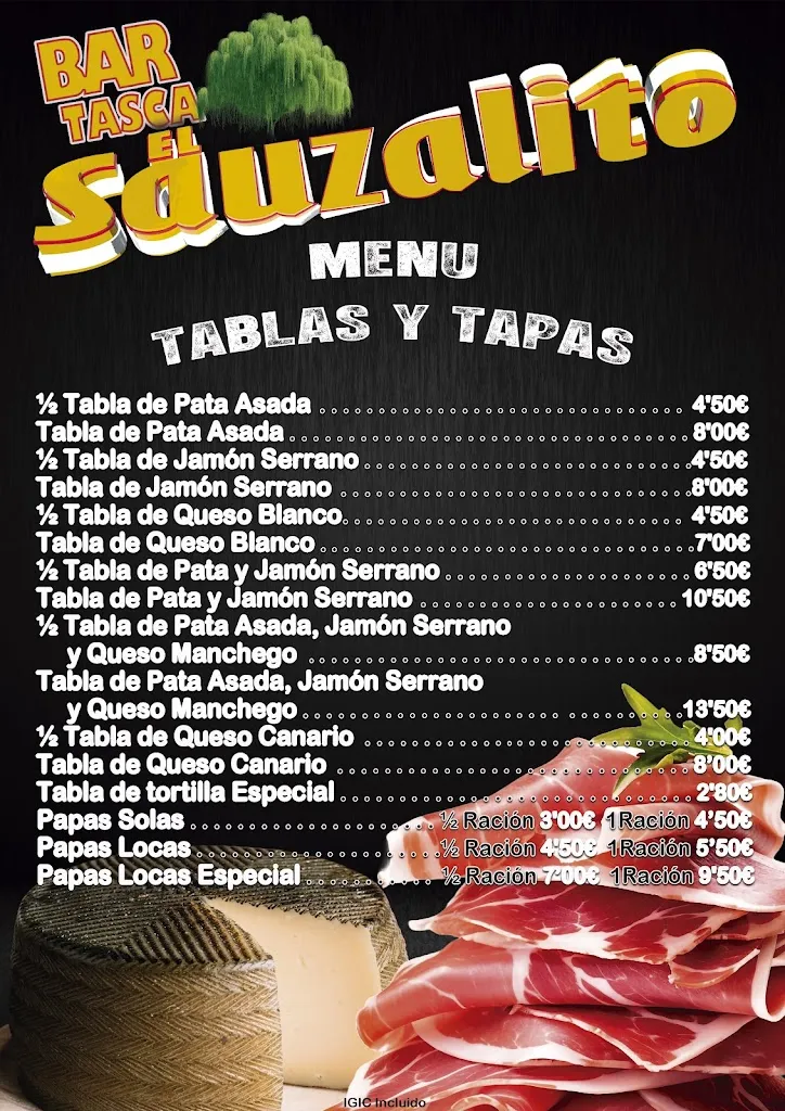Menu_Bar Tasca el Sauzalito_Sauzal_image_2
